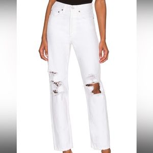 Agolde White 90’s Mid Rise Loose